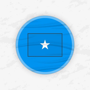 Dairesel Amblem Tasarımlı Somali Bayrağı, Soyut Yuvarlak Yapıştırmalı Çizim.