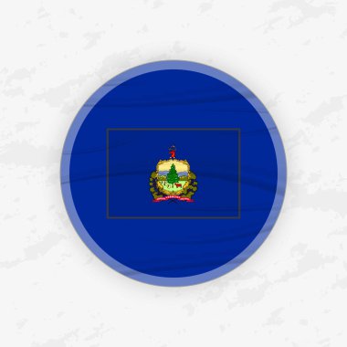 Dairesel Amblem Tasarımı Vermonter Bayrağı, Soyut Yuvarlak Yapıştırma Çizimi.
