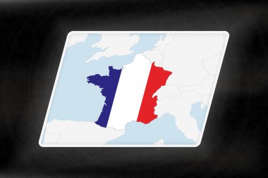 Coğrafi Haritada Fransa Bayrak Renkleriyle Vurgulandı.