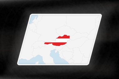 Avusturya, Coğrafi Haritada Bayrak Renkleriyle Vurgulandı.