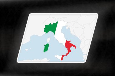 Coğrafi Haritada İtalya Bayrak Renkleriyle Vurgulandı.