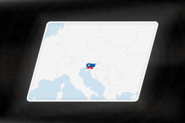Slovenya Coğrafi Haritada Bayrak Renkleriyle Vurgulandı.