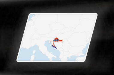 Hırvatistan Coğrafi Haritada Bayrak Renkleriyle Vurgulandı.