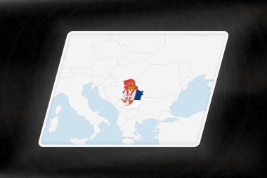 Sırbistan, Coğrafi Haritada Bayrak Renkleriyle Vurgulandı.