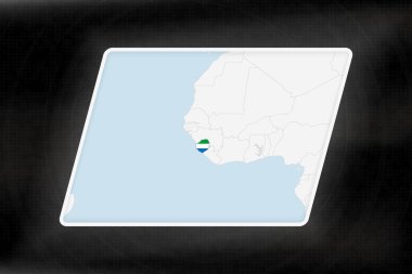 Sierra Leone Coğrafi Haritada Bayrak Renkleriyle Vurgulandı.