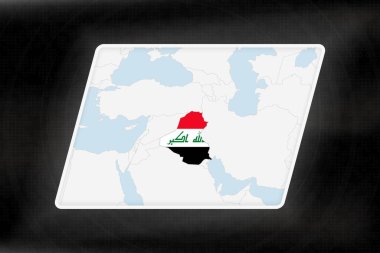 Irak, Coğrafi Haritada Bayrak Renkleriyle Vurgulandı.