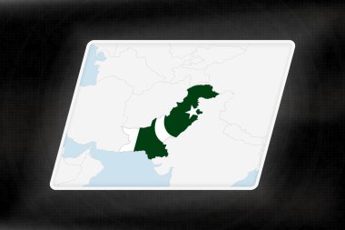 Coğrafi Haritada Pakistan Bayrak Renkleriyle Vurgulandı.