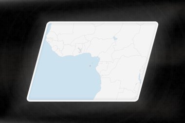 Sao Tome ve Principe Coğrafi Haritada Bayrak Renkleri Altında Vurgulandı.