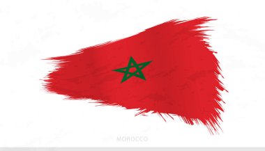 Dokulu Fırça Vuruşlarıyla Fas Ulusal Bayrağı.