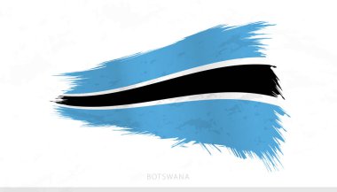 Dokulu Fırça Vuruşlarıyla Botswana Ulusal Bayrağı.