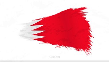 Dokulu Fırça Vuruşlarıyla Bahreyn Ulusal Bayrağı.