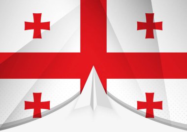 Gürcistan Bayrağı Soyut Kağıt Uçak Tasarımı, Geometrik katlanmış kağıt tarzında Ulusal Bayrak.