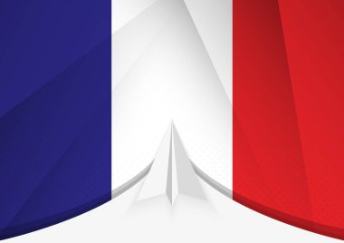 Soyut Kağıt Uçak Tasarımı ile Fransa Bayrağı, Geometrik katlanmış kağıt biçiminde Ulusal Bayrak.