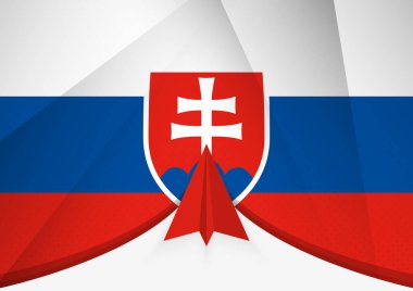 Soyut Kağıt Uçak Tasarımı ile Slovakya Bayrağı, Geometrik katlanmış kağıt biçiminde Ulusal Bayrak.