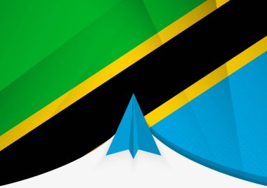 Soyut Kağıt Uçak Tasarımı ile Tanzanya Bayrağı, Geometrik katlanmış kağıt biçiminde Ulusal Bayrak.