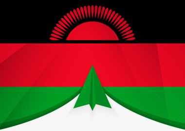 Soyut Kağıt Uçak Tasarımı ile Malavi Bayrağı, Geometrik katlanmış kağıt biçiminde Ulusal Bayrak.