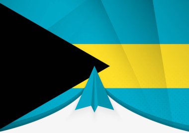 Soyut Kağıt Uçak Tasarımı ile Bahamalar Bayrağı, Geometrik katlanmış kağıt tarzında Ulusal Bayrak.
