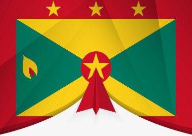 Soyut Kağıt Uçak Tasarımı ile Grenada Bayrağı, Geometrik katlanmış kağıt biçiminde Ulusal Bayrak.