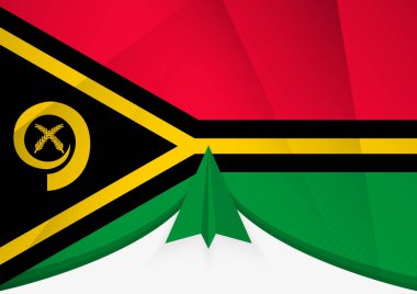 Soyut Kağıt Uçak Tasarımı ile Vanuatu Bayrağı, Geometrik katlanmış kağıt biçiminde Ulusal Bayrak.