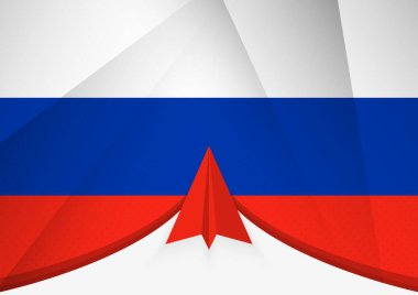 Soyut Kağıt Uçak Tasarımı ile Rusya Bayrağı, Geometrik katlanmış kağıt biçiminde Ulusal Bayrak.