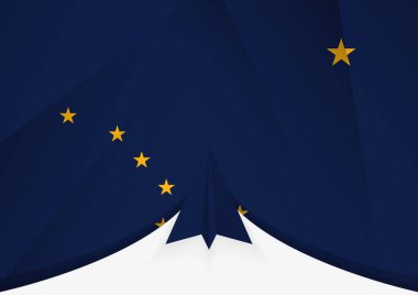 Soyut Kağıt Uçak Tasarımı ile Alaska Bayrağı, Geometrik katlanmış kağıt tarzı Ulusal Bayrak.