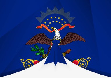 Soyut Kağıt Uçak Tasarımı ile Kuzey Dakota Bayrağı, Geometrik katlanmış kağıt tarzında Ulusal Bayrak.