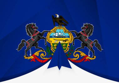 Pensilvanya Bayrağı Soyut Kağıt Uçak Tasarımı, Geometrik katlanmış kağıt tarzında Ulusal Bayrak.