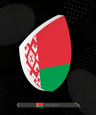 Belarus Flag Shield simgesi Karanlık Modern Rugby Arkaplan.