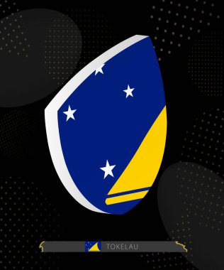 Karanlık Modern Rugby Arkaplanı 'nda Tokelau Flag Shield simgesi.