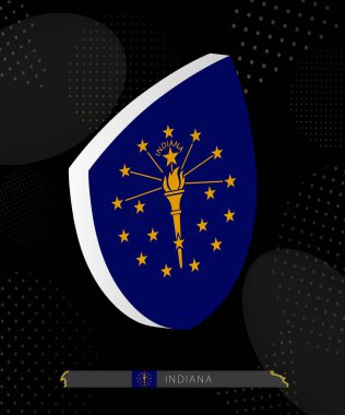 Dark Modern Soyut Rugby Arkaplanı 'nda Indiana Flag Shield simgesi.
