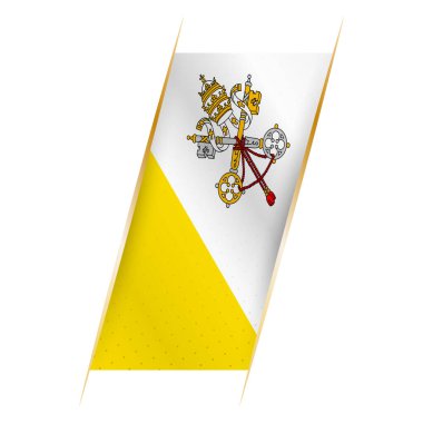 Vatikan bayrağı dalgalı ve gölgeli bir bayrak şeklinde.