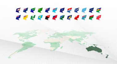 Modern Tasarım 'da alfabetik olarak sipariş edilmiş Okyanus Bayrakları. Ulusal bayraklar koleksiyonu