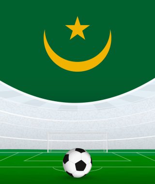 Moritanya Ulusal Futbol Teması, Stadyum ve Futbol Topu. Moritanya 'da Futbol Maçı Konsepti.