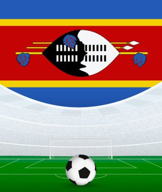 Svaziland Ulusal Futbol Teması, Stadyum ve Futbol Topu. Svaziland 'da Futbol Maçı Konsepti.