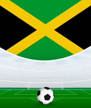 Jamaika Ulusal Futbol Teması, Stadyum ve Futbol Topu. Jamaika 'da Futbol Maçı Konsepti.