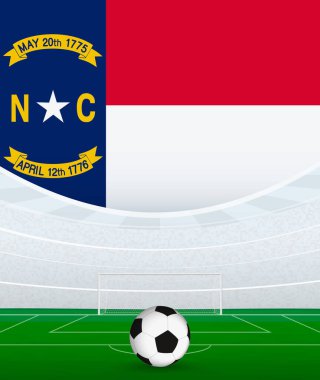 Kuzey Carolina Ulusal Futbol Teması, Stadyum ve Futbol Topu. Kuzey Carolina 'da Futbol Maçı Konsepti.