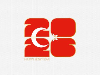 Türkiye bayrağı taşıyan soyut numaralar 2026.