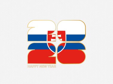 Slovakya bayrağı taşıyan soyut numaralar 2026.