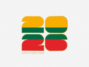 Litvanya bayrağı taşıyan soyut numaralar 2026.