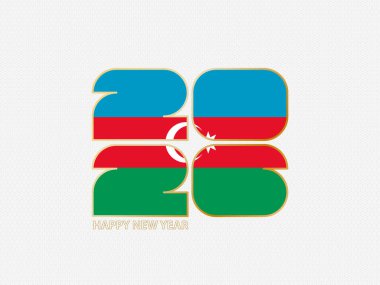 Azerbaycan bayrağı taşıyan soyut numaralar 2026.