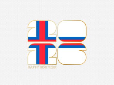 Faroe Adaları bayrağı taşıyan soyut numaralar 2026.