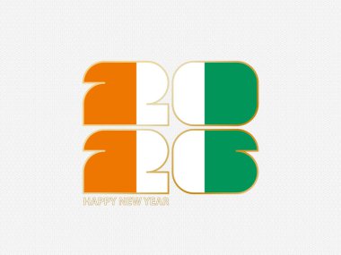 Fildişi Sahili bayrağı taşıyan soyut numaralar 2026.