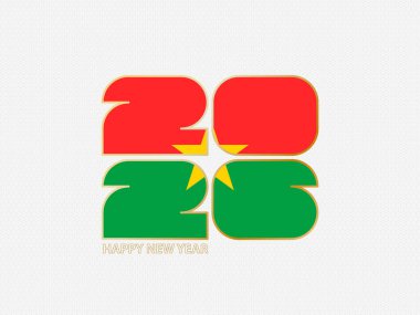 Burkina Faso bayrağı taşıyan soyut numara 2026.