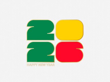 Benin bayrağı taşıyan soyut numaralar 2026.