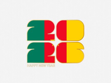 Kamerun bayrağı taşıyan soyut numaralar 2026.