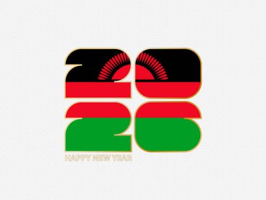 Malawi bayrağı taşıyan soyut numaralar 2026.