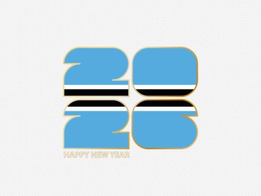 Botswana bayrağı taşıyan soyut numaralar 2026.