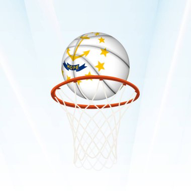 Rhode Island Bayraklı Basketbol Hoop 'tan Puan Alıyor.