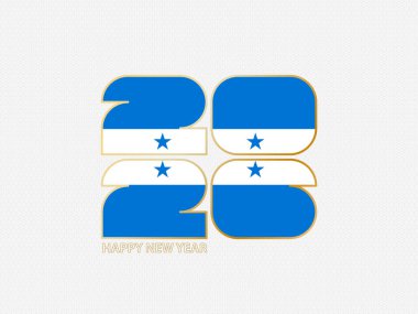 Honduras bayrağı taşıyan soyut numaralar 2026.