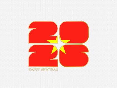 Vietnam bayrağı taşıyan soyut numaralar 2026..